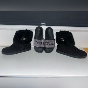Juicy Couture Black Kids Slippers and Boots